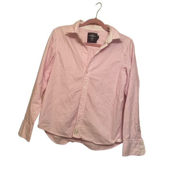 H&M Pink and White Striped Button Down Shirt Kids Size Large - Picture 3 of 6